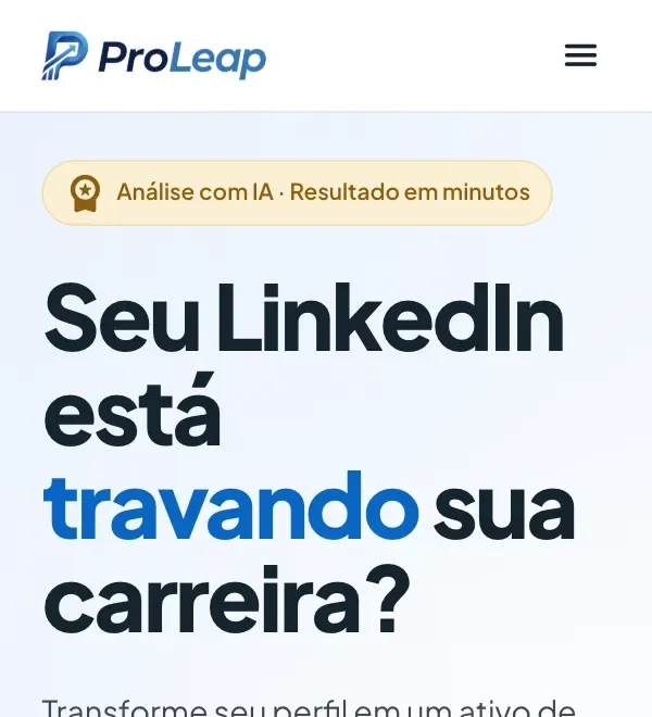 Tela inicial do ProLeap